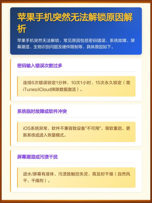 手机突然不能解锁的原因