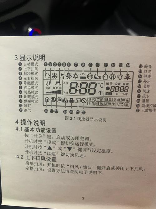 格力空调中央空调面板指示图片说明