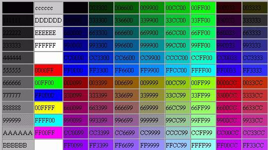 通达信color颜色对照表