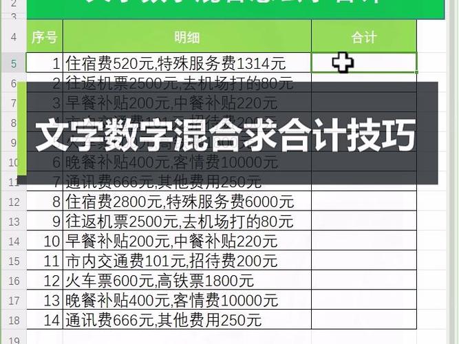 求合计公式excel怎么用