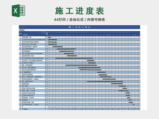 施工进度计划表下载模板