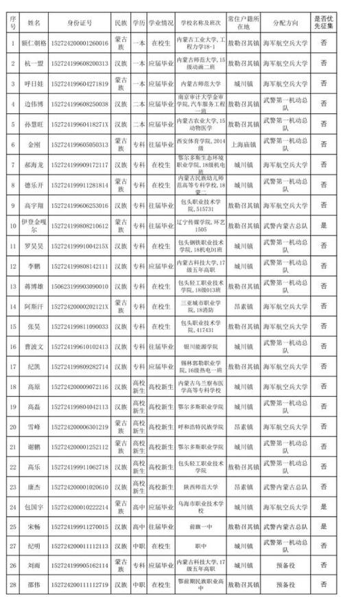 新兵个人名单查询