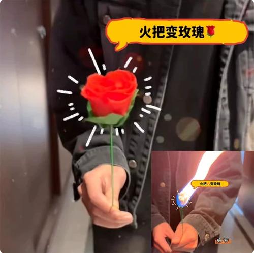 从女生头发变出玫瑰花的魔术
