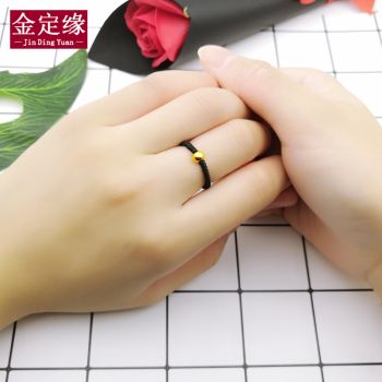 黄金小金豆编的戒指