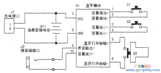 蓝牙音箱主板线路图截图