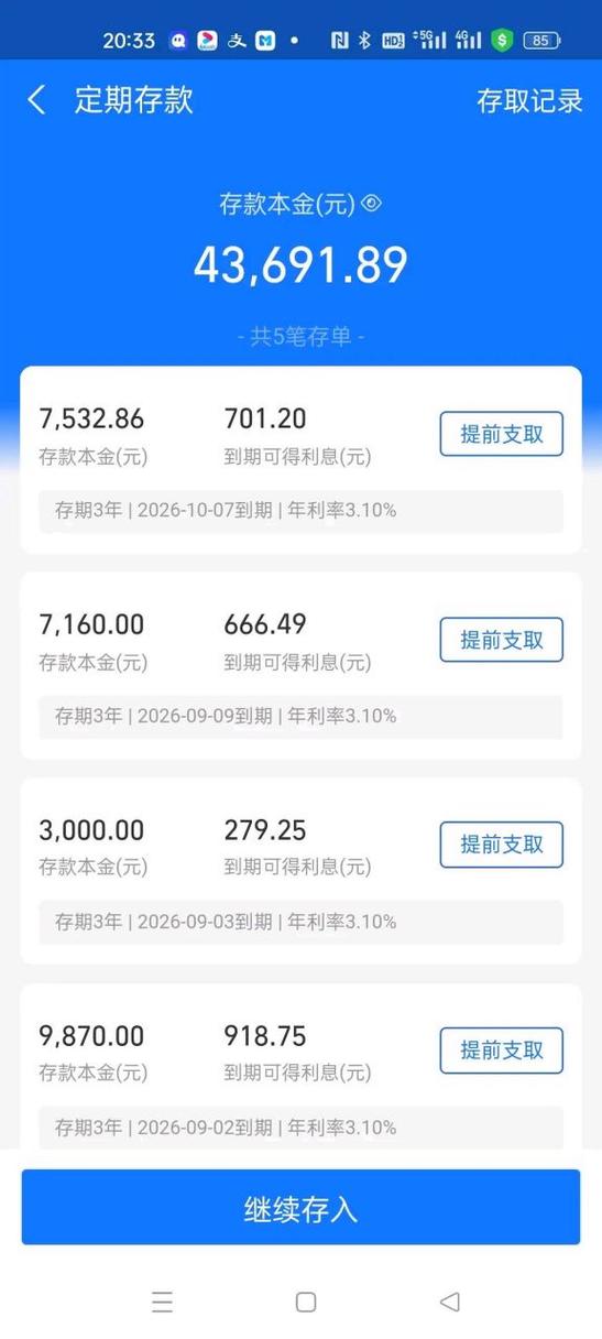 三年期到期后默认转存是几年