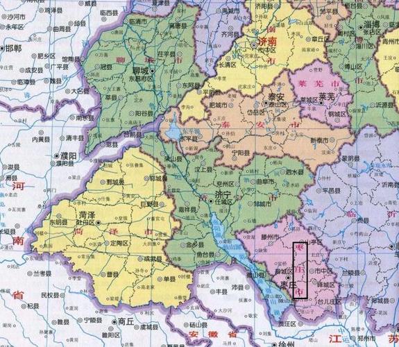 枣庄市五区一市地图