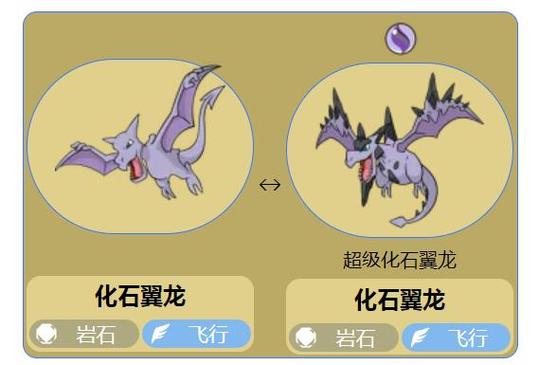 精灵宝可梦化石翼龙进化游戏截图