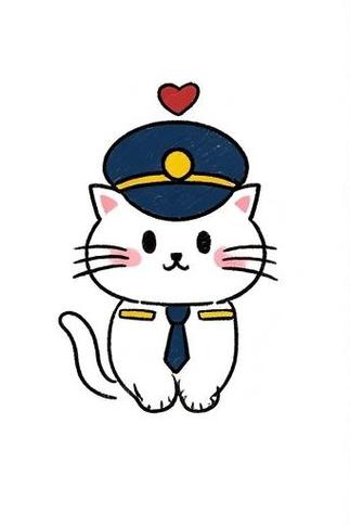白猫警视幼儿简笔画