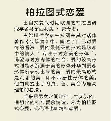 柏拉图式关系什么意思