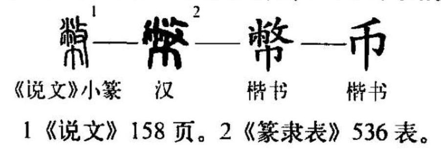币字的演变过程图