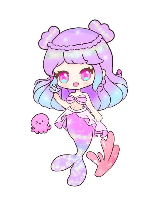 美人鱼简笔画彩色