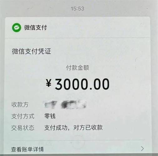 转账3000真实图片
