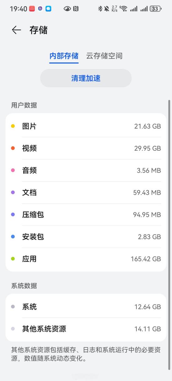 小米手机系统数据占用多少正常