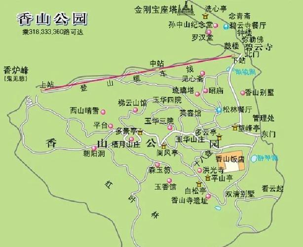 香山公园地图详细地图