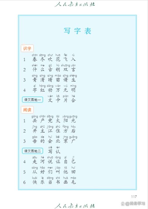 人教版小学一年级语文下册电子课本图标