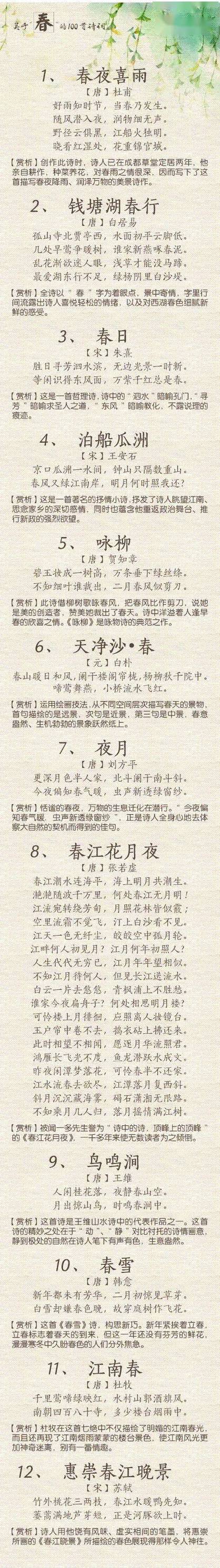 春天古诗词大全300首截图