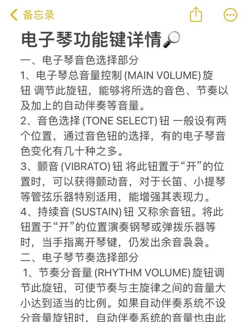 电子琴功能键图解使用方法