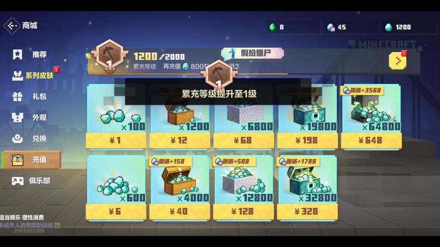 我的世界充钱有什么用截图