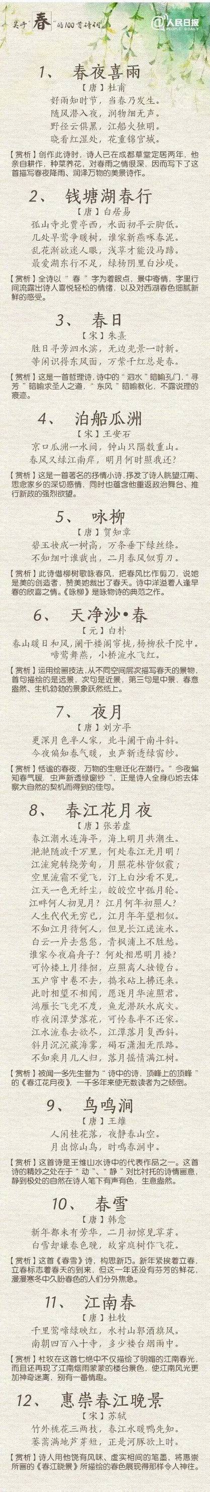 10个描写春天的诗句