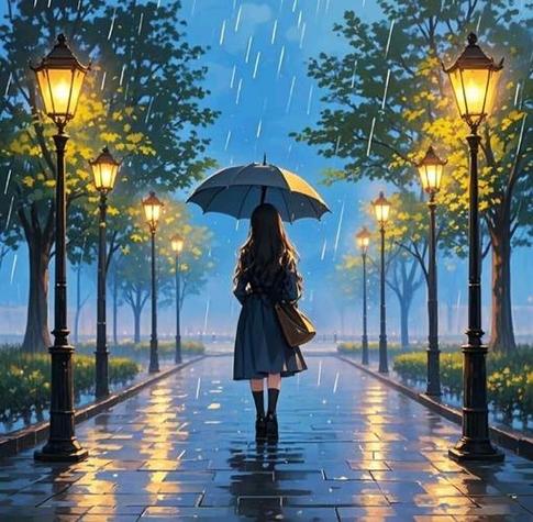 下雨背影图片伤感图片