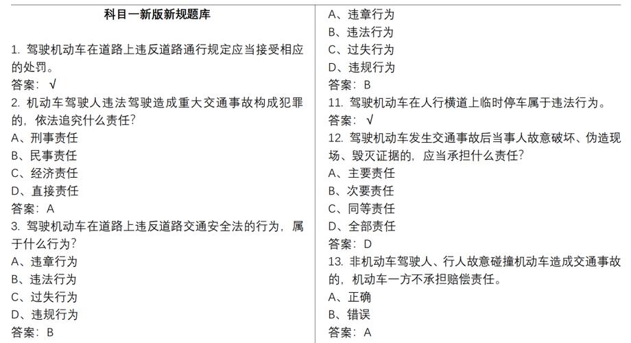 2026年科目一总共多少题