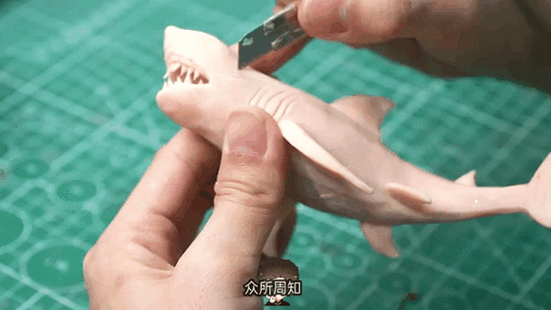 用粘土捏一只巨齿鲨