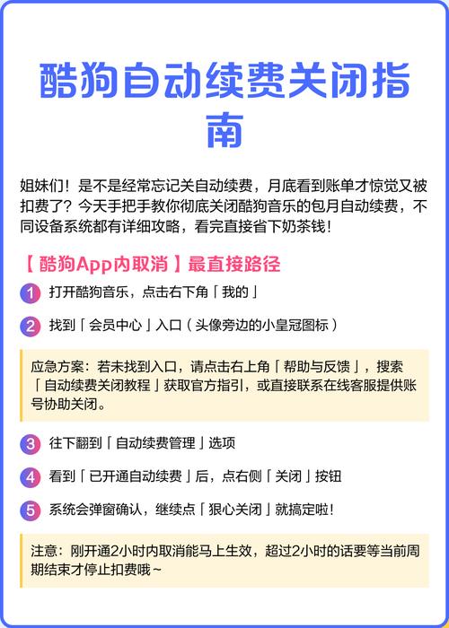 酷狗取消自动续费不关会怎么样