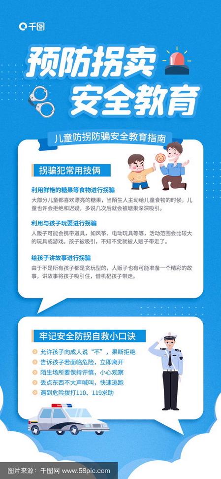 幼儿园防拐骗安全知识宣传图标