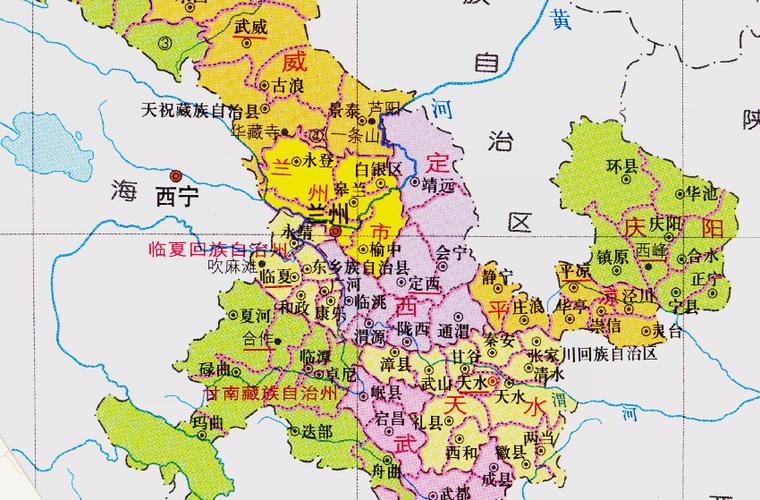 甘肃省地图各县市