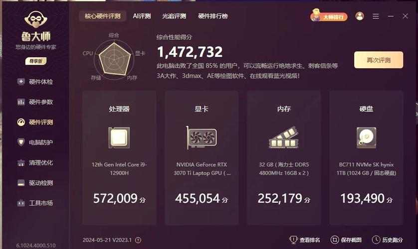 鲁大师34万分什么水平