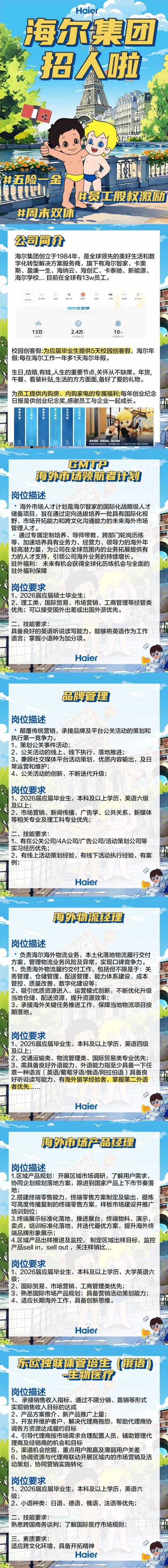 海尔日日顺招聘信息
