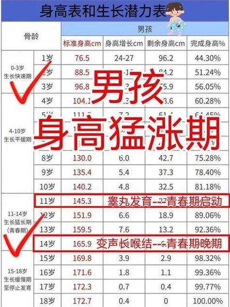 男孩猛长高期是什么时候