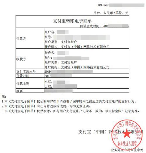 支付宝 支付凭证
