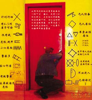 家门口画了个△是什么意思