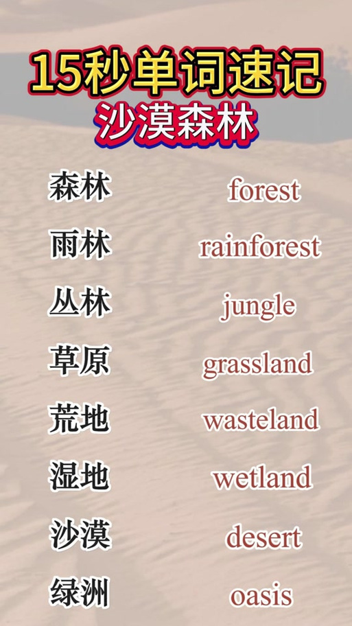 森林的英语单词