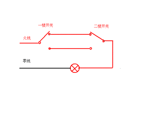 两地控制一盏灯接线图