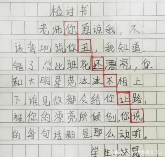 检讨书1000字关于犯错老师
