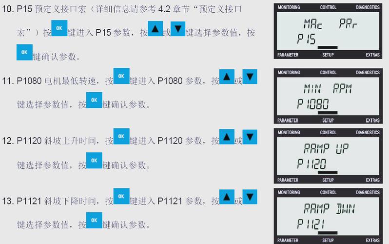 西门子g120面板启动调试参数图标