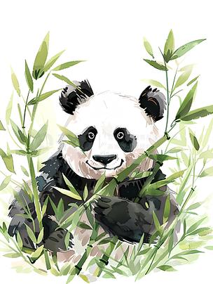 精致彩墨熊猫图片大全