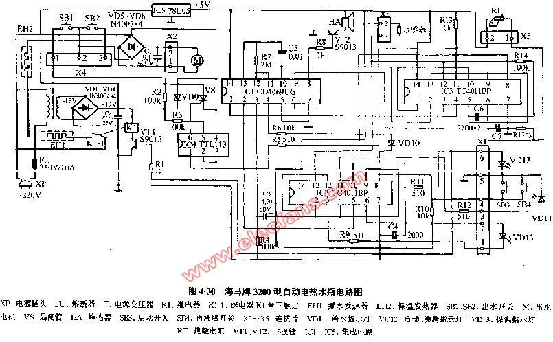 触摸自动烧水壶电路图
