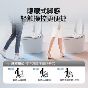 智能马桶感应翻盖和脚踢翻盖图标