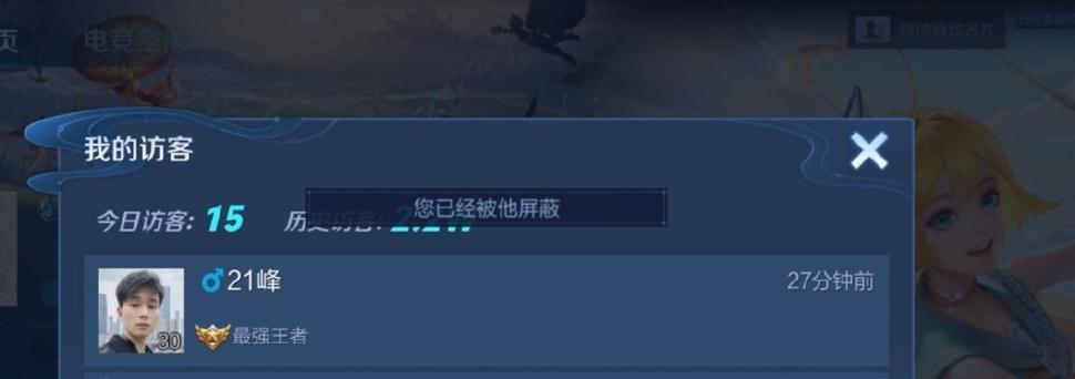 王者屏蔽后对方还能看到我的资料吗