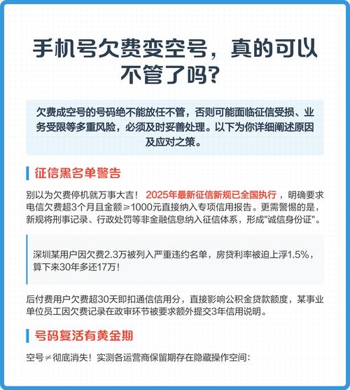 手机欠费成空号的后果