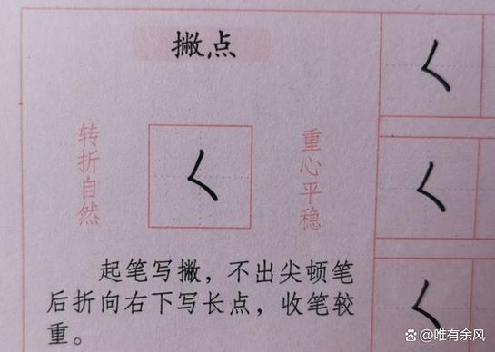小的第二笔是撇还是点截图