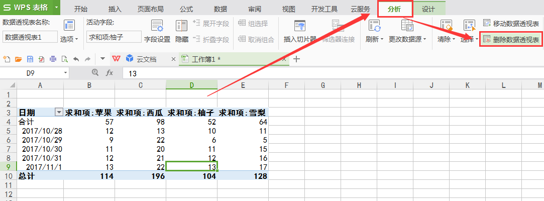 透视表选项不见了怎么找出来