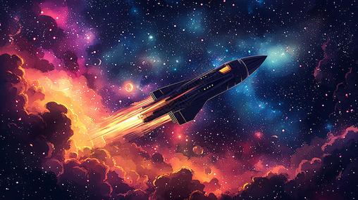90年代动画片宇宙飞船上发射一道光变