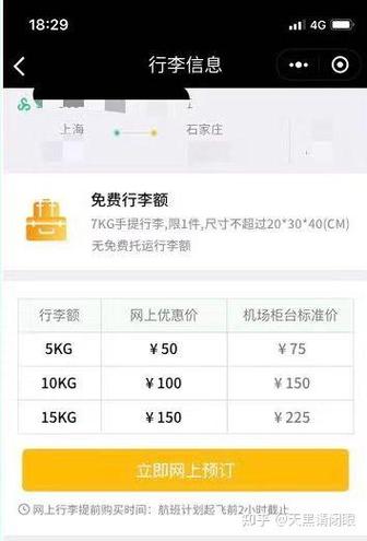行李额网上买和柜台买有什么区别