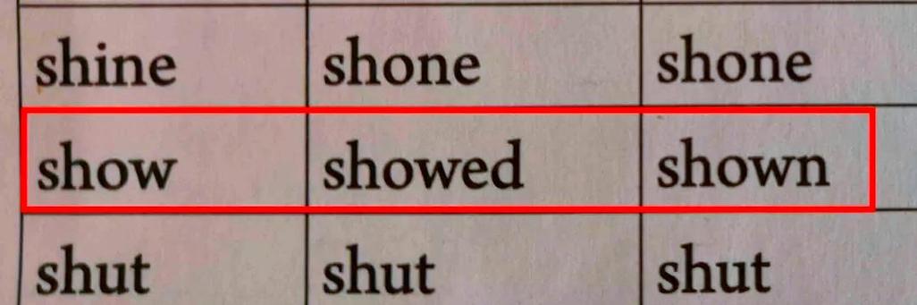 shown是show的什么形式