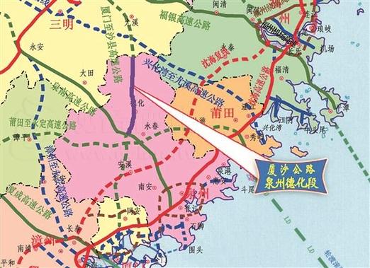 厦沙高速公路线路图
